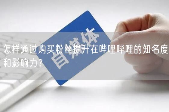 怎样通过购买粉丝提升在哔哩哔哩的知名度和影响力？