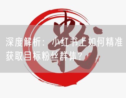 深度解析：小红书上如何精准获取目标粉丝群体？