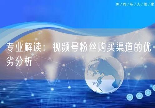 专业解读：视频号粉丝购买渠道的优劣分析