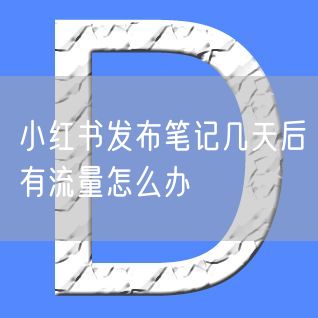 小红书发布笔记几天后有流量怎么办