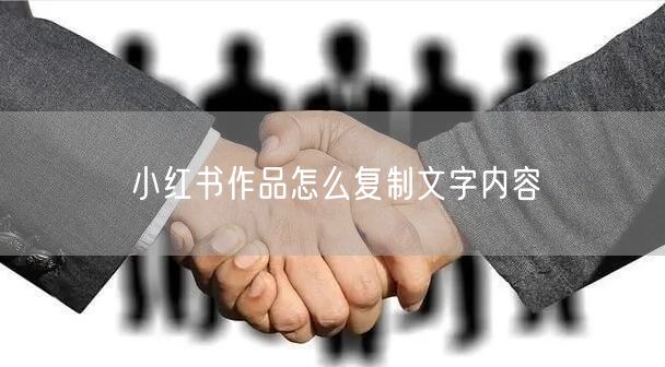 小红书作品怎么复制文字内容